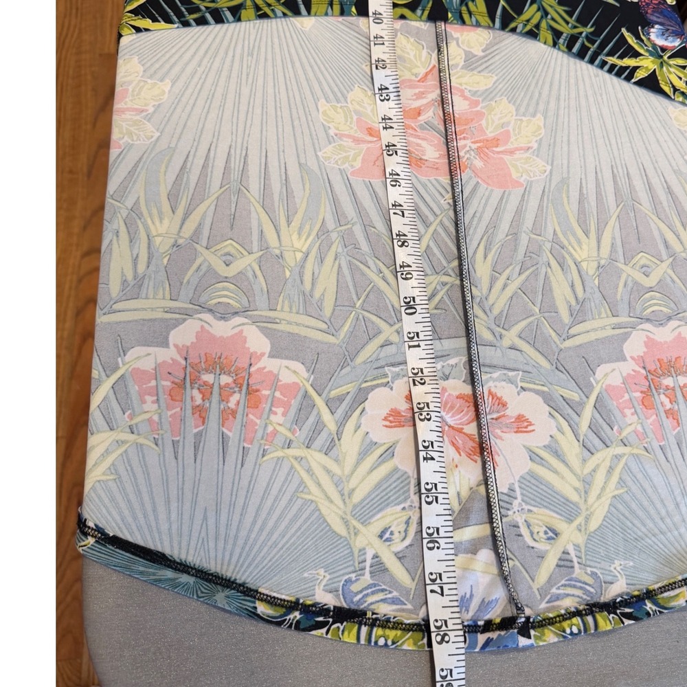 Snap Tropical Floral Butterfly High Low Maxi Dress V-Neck Cutout Back Teal M - Picture 10 of 10